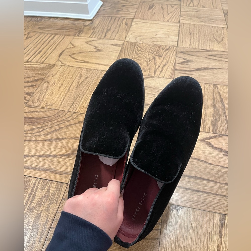 Black Velvet Loafers